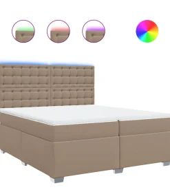 Boxspring met matras kunstleer cappuccinokleurig 200x200 cm