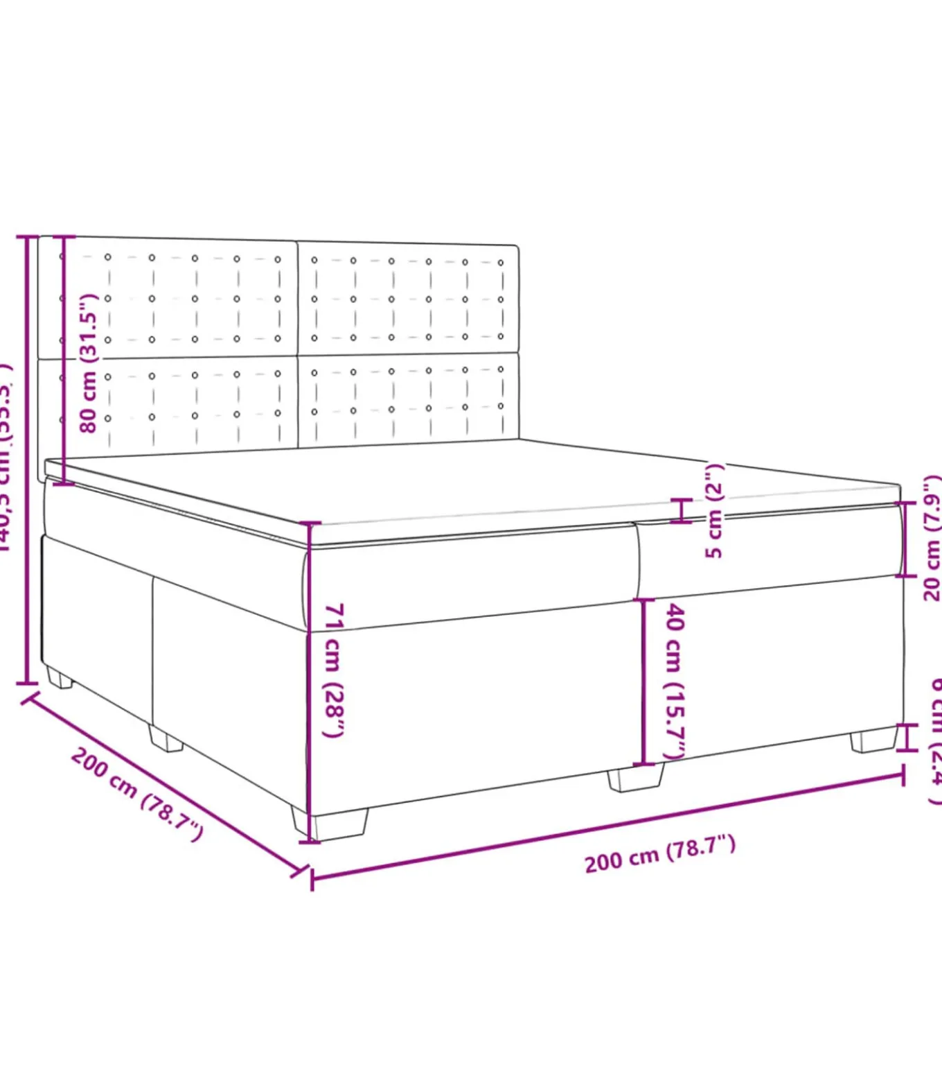 Boxspring met matras kunstleer cappuccinokleurig 200x200 cm