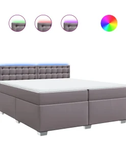 Boxspring met matras kunstleer grijs 200x200 cm