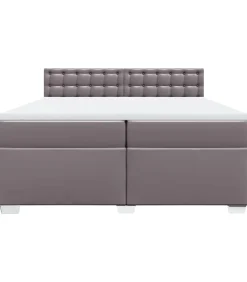 Boxspring met matras kunstleer grijs 200x200 cm