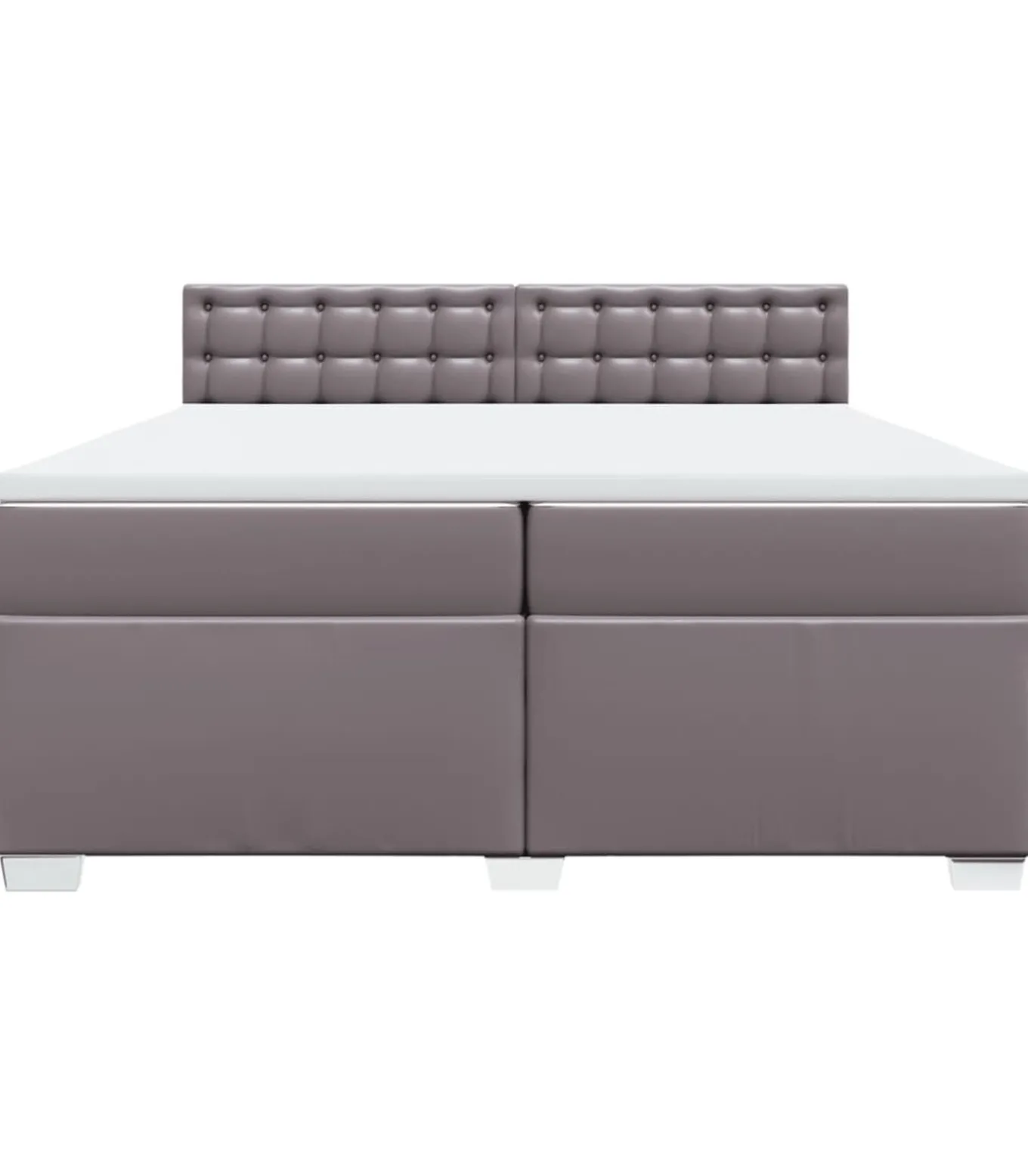 Boxspring met matras kunstleer grijs 200x200 cm