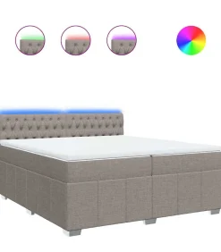 Boxspring met matras stof taupe 200x200 cm