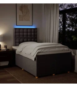 Boxspring met matras stof taupe 120x190 cm