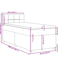 Boxspring met matras stof donkerbruin 90x200 cm