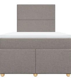 Boxspring met matras stof taupe 120x190 cm