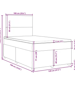 Boxspring met matras stof taupe 120x190 cm