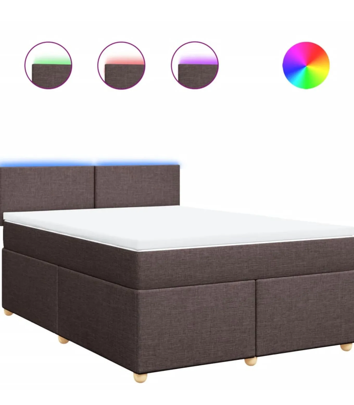 Boxspring met matras stof donkerbruin 140x200 cm