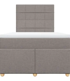 Boxspring met matras stof taupe 120x190 cm