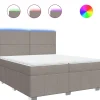 Boxspring met matras stof taupe 200x200 cm