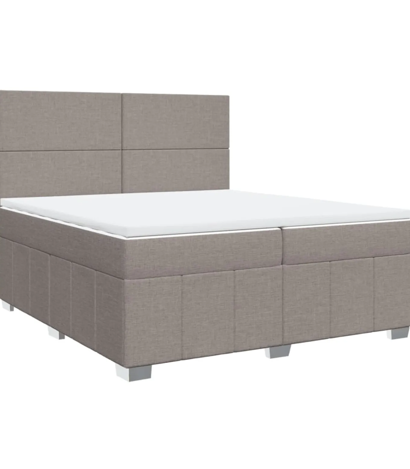 Boxspring met matras stof taupe 200x200 cm
