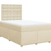Boxspring met matras stof crèmekleurig 120x190 cm