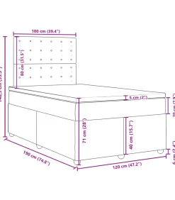 Boxspring met matras stof crèmekleurig 120x190 cm