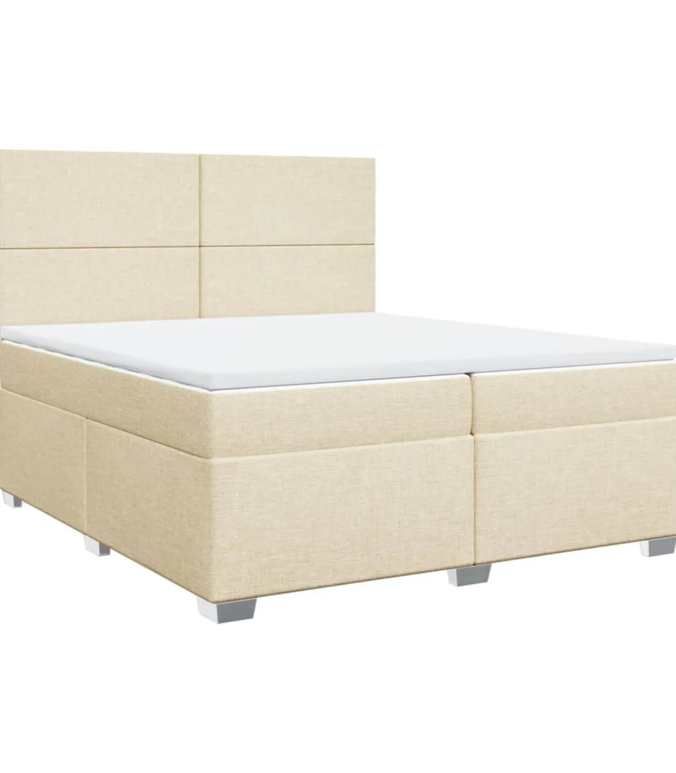 Boxspring met matras stof crèmekleurig 200x200 cm