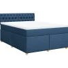 Boxspring met matras stof blauw 140x200 cm