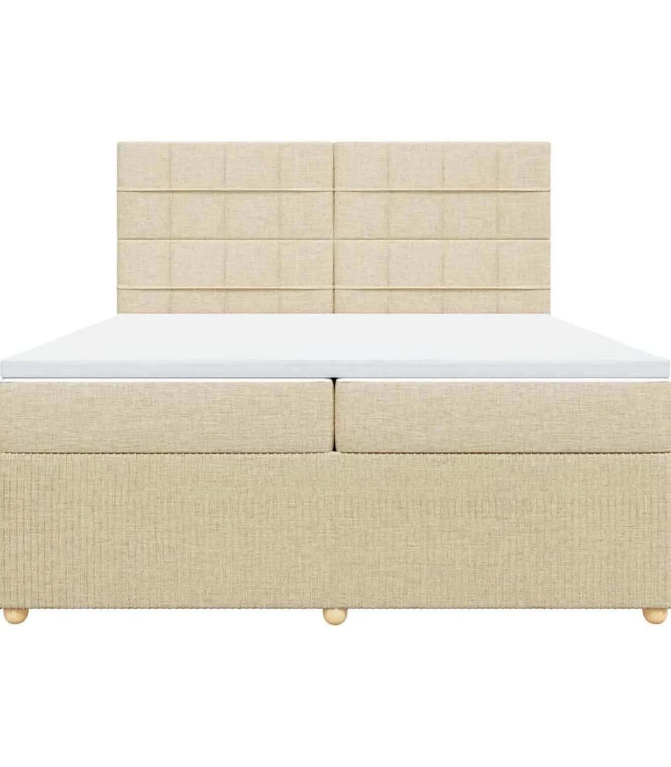 Boxspring met matras stof crèmekleurig 200x200 cm