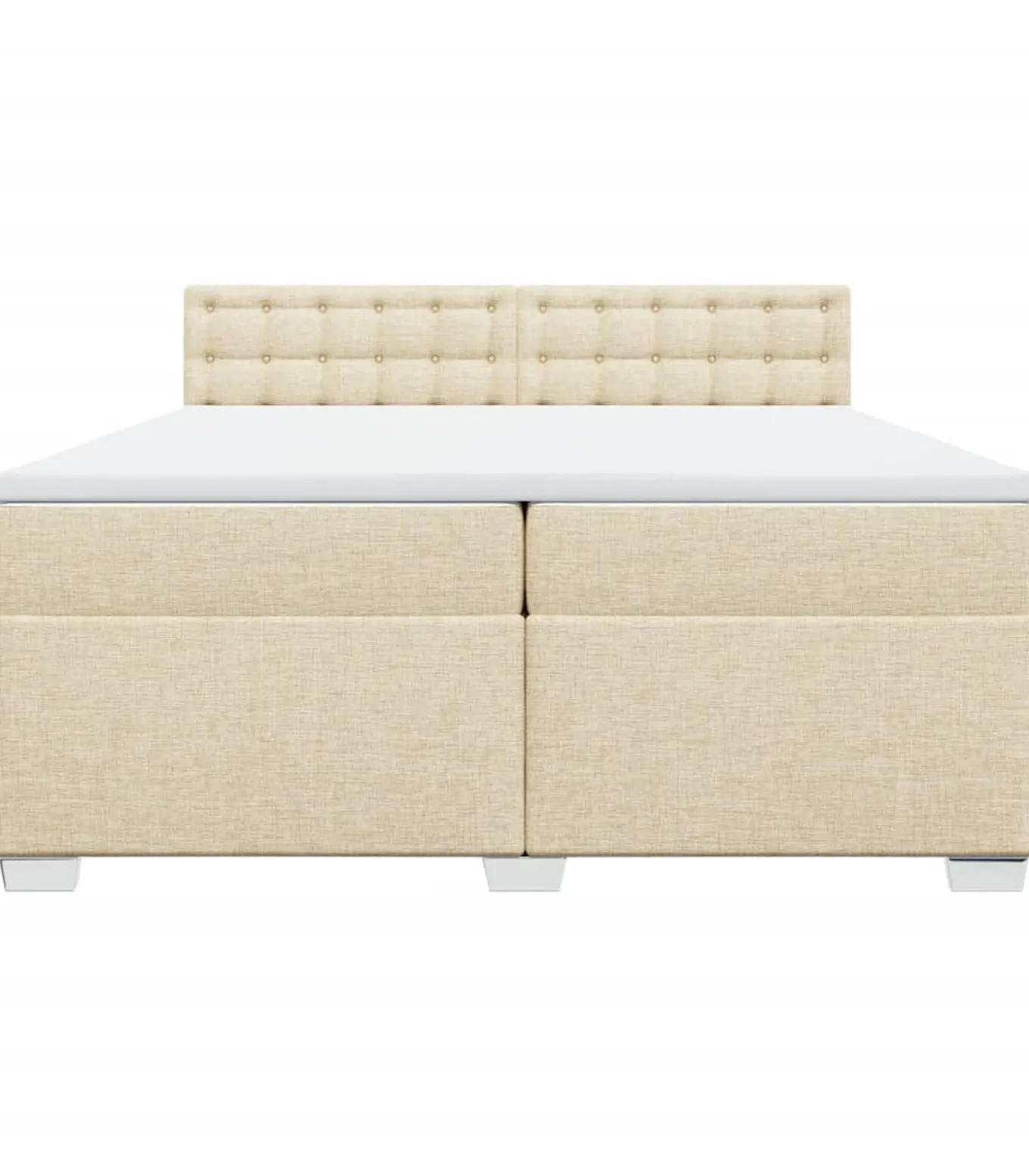 Boxspring met matras stof crèmekleurig 200x200 cm