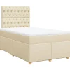 Boxspring met matras stof crèmekleurig 120x190 cm