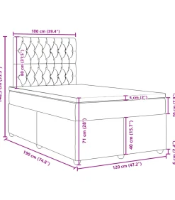 Boxspring met matras stof crèmekleurig 120x190 cm