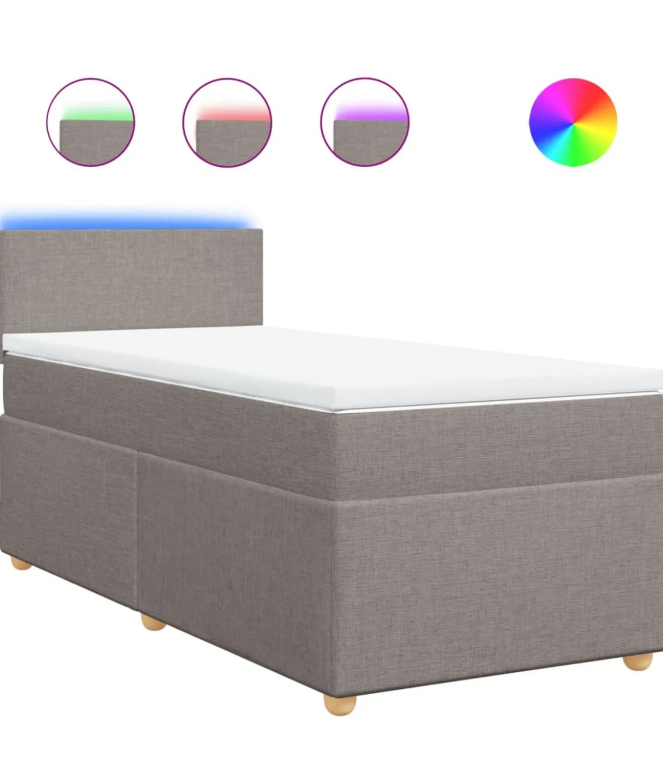 Boxspring met matras stof taupe 100x200 cm