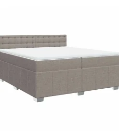 Boxspring met matras stof taupe 200x200 cm