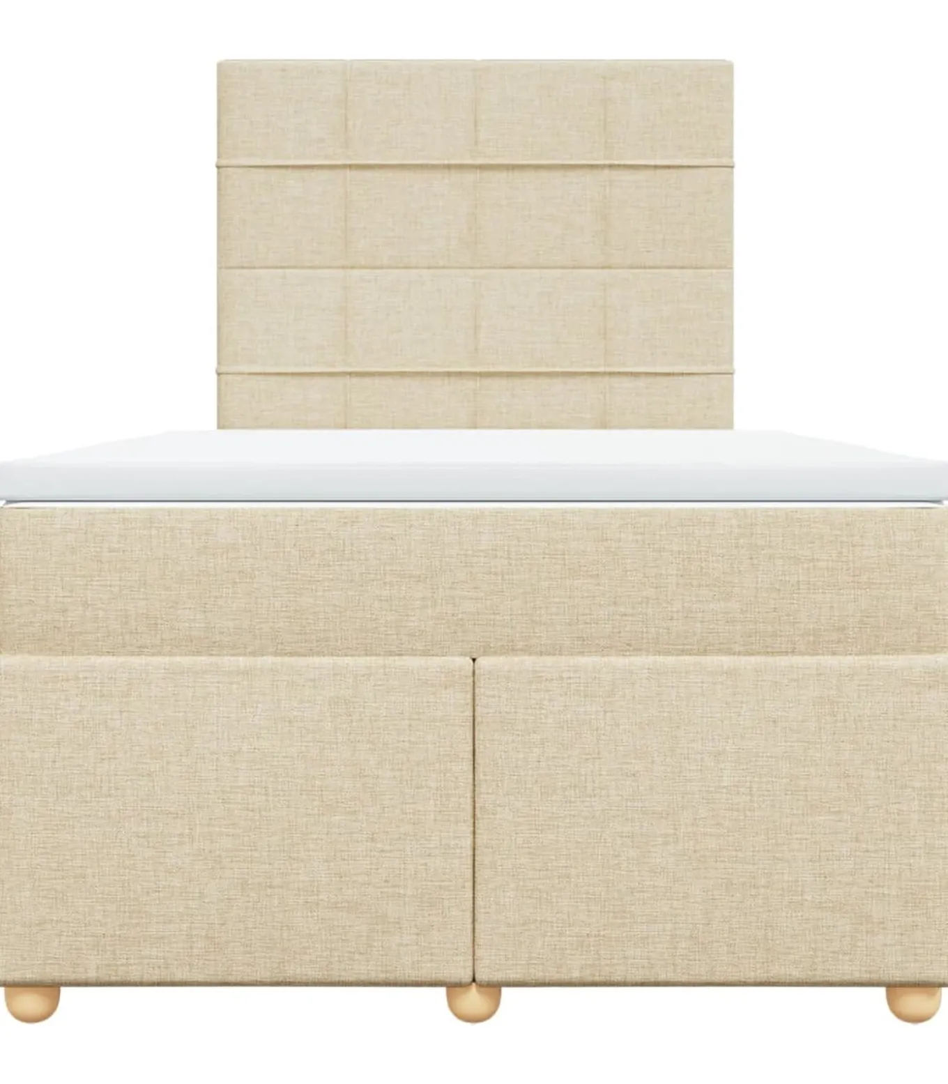 Boxspring met matras stof crèmekleurig 120x190 cm