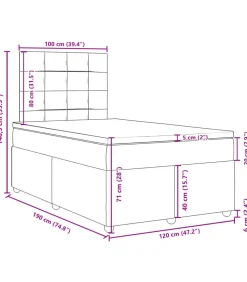 Boxspring met matras stof crèmekleurig 120x190 cm
