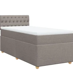 Boxspring met matras stof taupe 100x200 cm