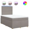 Boxspring met matras stof taupe 120x190 cm
