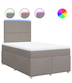 Boxspring met matras stof taupe 120x190 cm