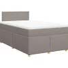 Boxspring met matras stof taupe 120x190 cm