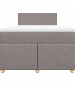 Boxspring met matras stof taupe 120x190 cm