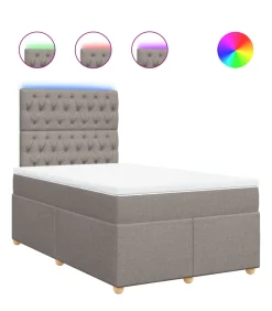 Boxspring met matras stof taupe 120x190 cm