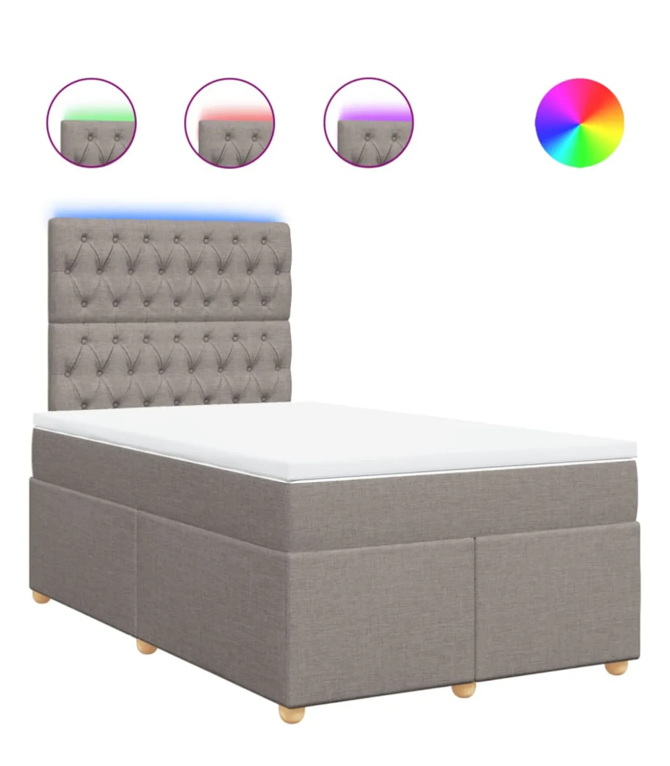 Boxspring met matras stof taupe 120x190 cm