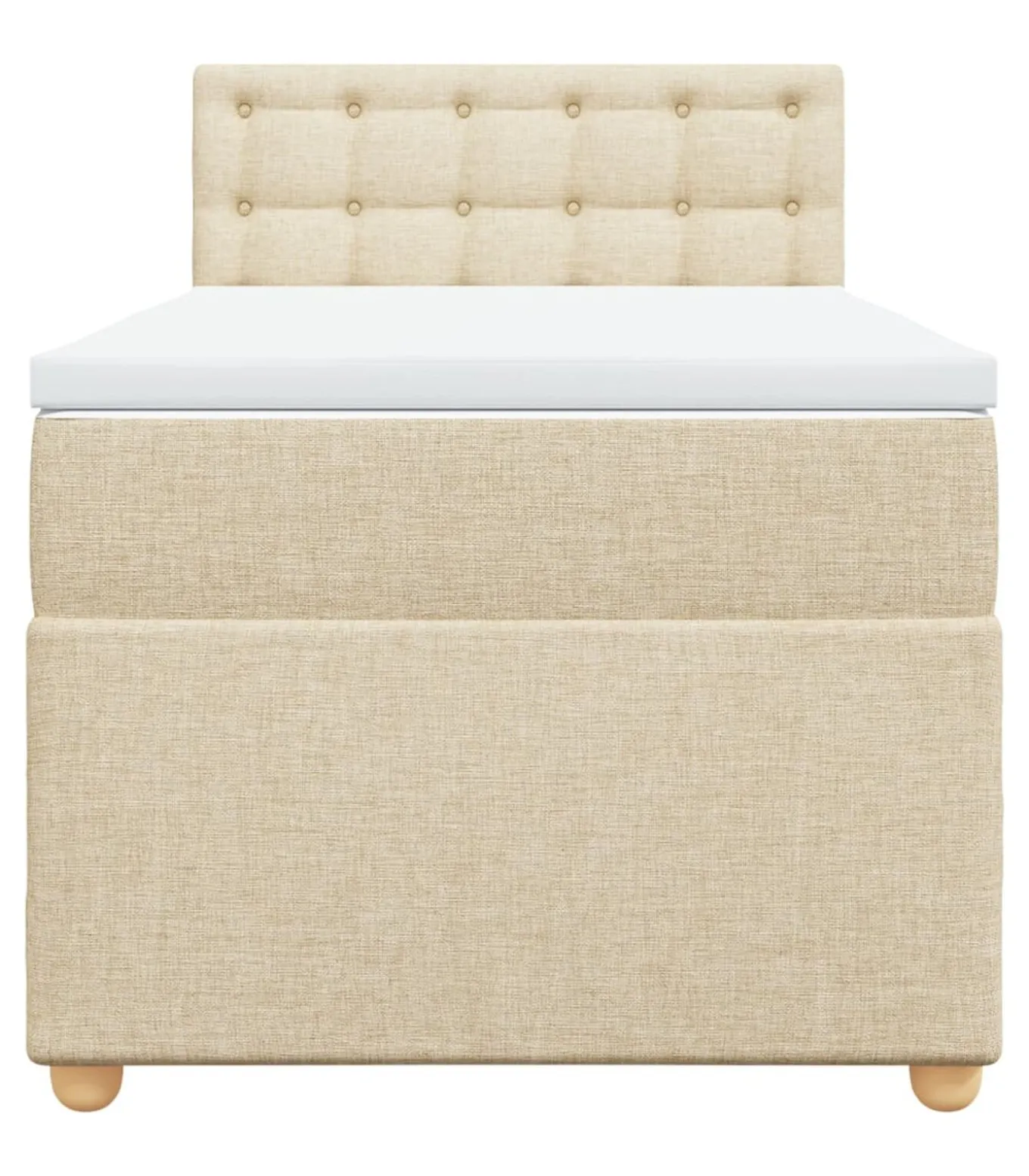 Boxspring met matras stof crèmekleurig 90x190 cm