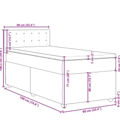 Boxspring met matras stof crèmekleurig 90x190 cm