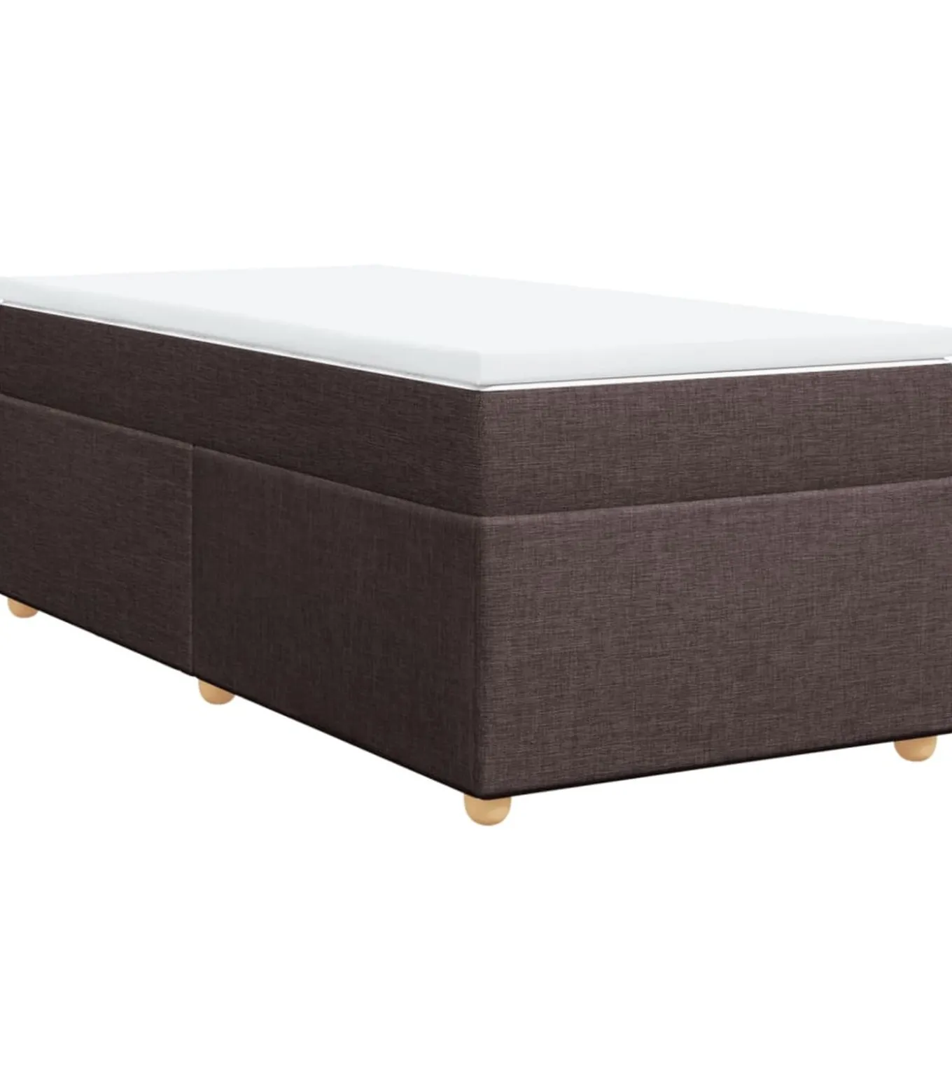 Boxspring met matras stof donkerbruin 90x200 cm