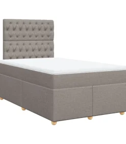 Boxspring met matras stof taupe 120x190 cm