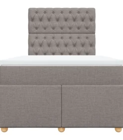Boxspring met matras stof taupe 120x190 cm
