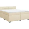 Boxspring met matras stof crèmekleurig 200x200 cm