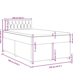 Boxspring met matras stof crèmekleurig 120x190 cm