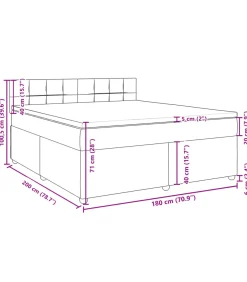 Boxspring met matras stof blauw 180x200 cm