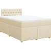Boxspring met matras stof crèmekleurig 120x190 cm