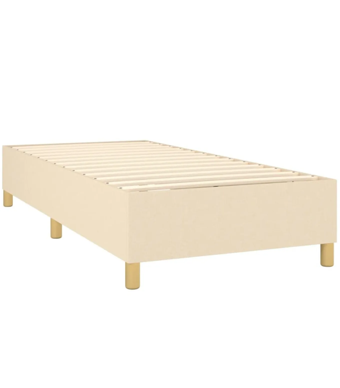 Boxspring met matras stof crèmekleurig 90x190 cm