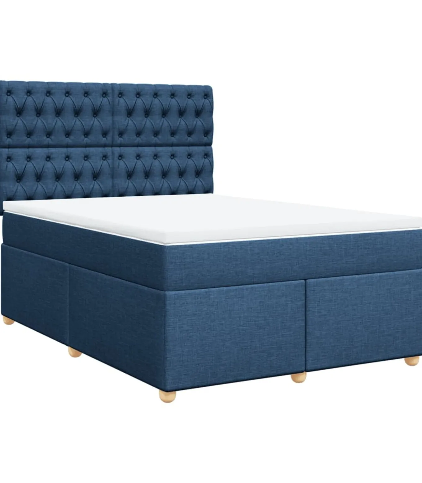 Boxspring met matras stof blauw 140x200 cm