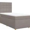 Boxspring met matras stof taupe 100x200 cm