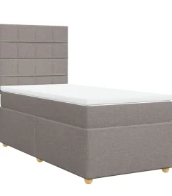 Boxspring met matras stof taupe 100x200 cm
