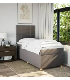 Boxspring met matras stof taupe 100x200 cm
