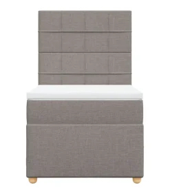 Boxspring met matras stof taupe 100x200 cm