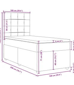Boxspring met matras stof taupe 100x200 cm