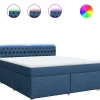 Boxspring met matras stof blauw 180x200 cm